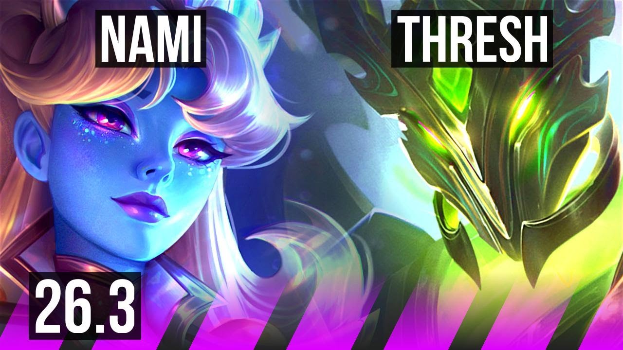 NAMI & Lucian vs THRESH & Corki (SUP) | Good KDA: 7/1/18 | NA Master | 26.3