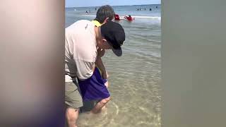 9/11/22 unusual clear blue beach water in Galveston #wow #fullmoon