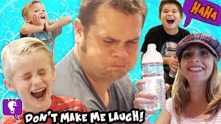 dont make me laugh challenge with water in mouth funny family fun hobbykidstv