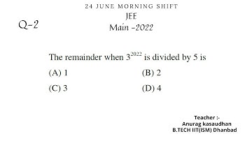 JEE-main 2022:- 24 June shift-1 Math paper Question 2 solution | #jeemain2022  #projecteducation