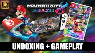 Mario Kart 8 Deluxe Unboxing + Gameplay Nintendo Switch OLED Handheld (4K Ultra HD)