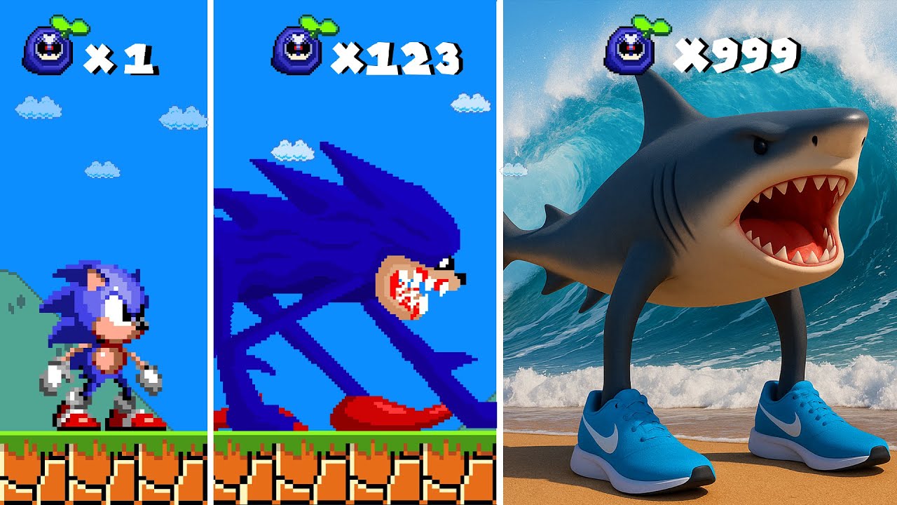 Upgrading Sonic to the BIGGEST Tralalero Tralala Ever in Super Mario Bros | SM Animation