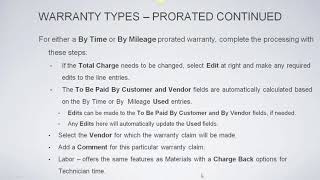 Webinar 15- Part 4 - Processing Warranties