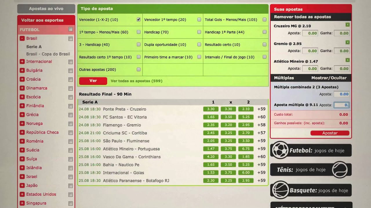 bolsa de apostas campeonato brasileiro