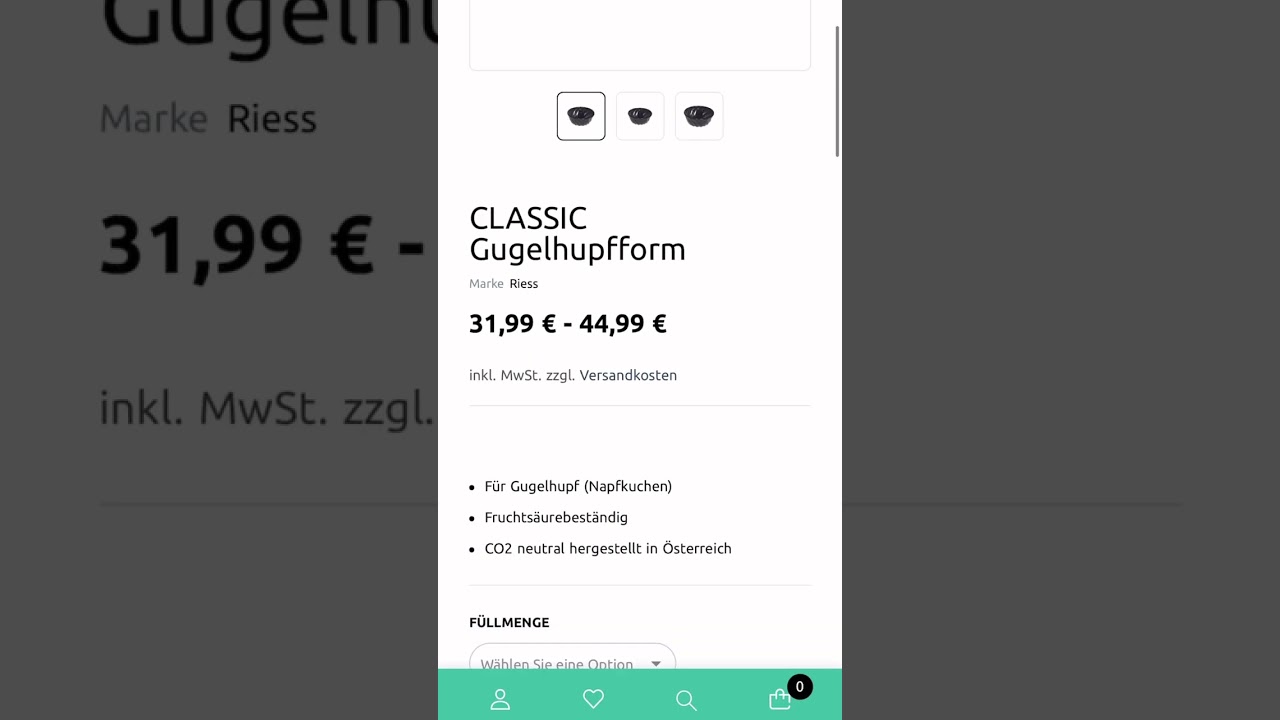 Nachhaltigkeitscheck: Gugelhupfform von Riess