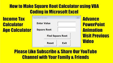 How to Make Square Calculator using VBA Coding in Microsoft Excel