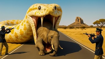 Brave Heroes Save Poor Elephant From Deadly Giant Mutant Python 🐍