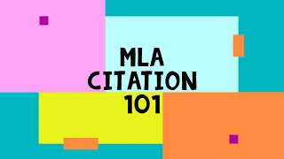 MLA Citation 101