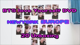 Unboxing BTS WORLD TOUR 'LOVE YOURSELF' NEWYORK & EUROPE DVD 20 Open | 20 Photocards !
