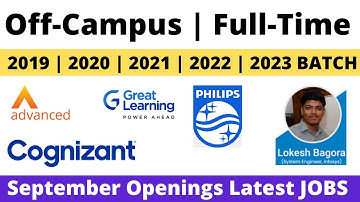 Off Campus Drive 2019 | 2020 | 2021 | 2022 | 2023 BATCH | Freshers Jobs | Latest September Openings