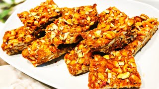 Protein Bar Recipe | Energy Bar Recipe | Dry fruit Chikki  Recipe | Zaikana