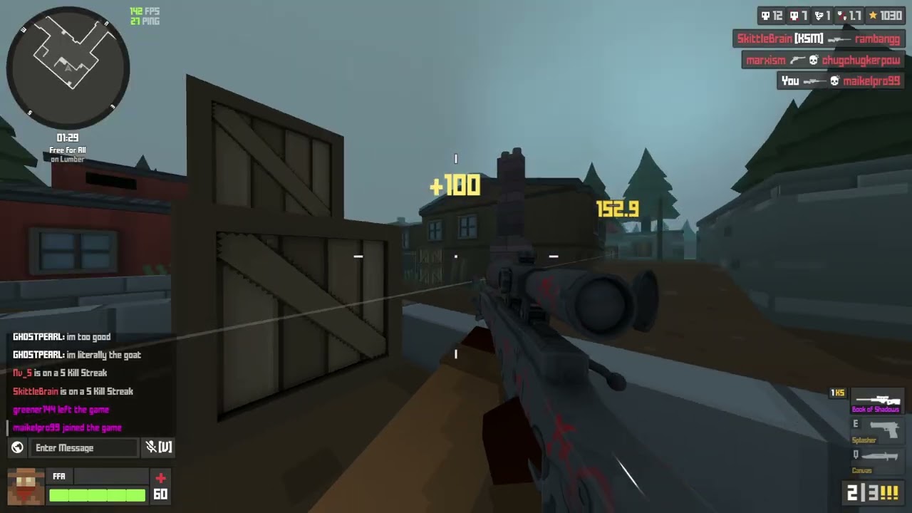 Krunker.io Lumber 17-14 Sniper 2026 Gameplay :(