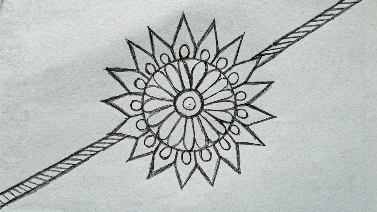 Rakhi drawing राखी बनाना सीखे Drawing for ...