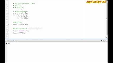 Matlab Function - Minimum value-min( )