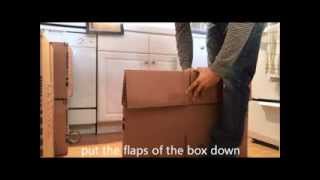 This video show how to properly tape a 1.5 cubic foot commercial grade moving box.