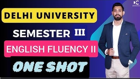 English Fluency - ll Semester 3 One Shot 🛑 |  B.com Programme | BA Programme | Du Sol