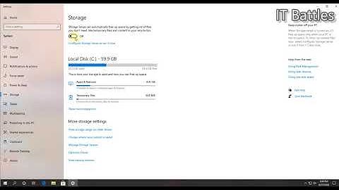 Storage Sense to Free Up Space on Windows 10