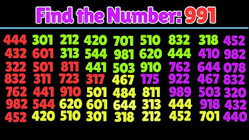 Can You Spot the Number "991" in Just One Minute? #iqtest