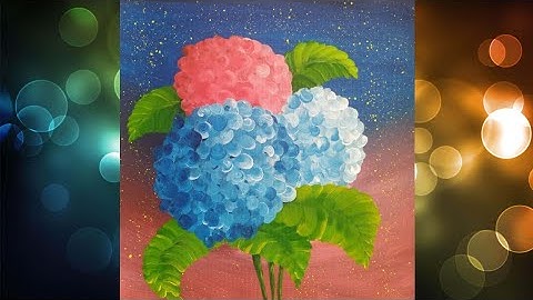 Vẽ hoa cẩm tú cầu đơn giản cho người mới học vẽ | Hydrangeas painting by Acrylic