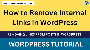 WordPress remove link from post text || How to Remove Internal Links in WordPress