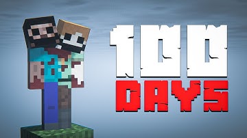 Surviving 100 Days in HEROBRINE HORROR ONE BLOCK! [ FULL MOVIE ]