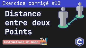 Exercice corrigé 10 : Programme qui calcule la distance entre deux points A et B | Langage C