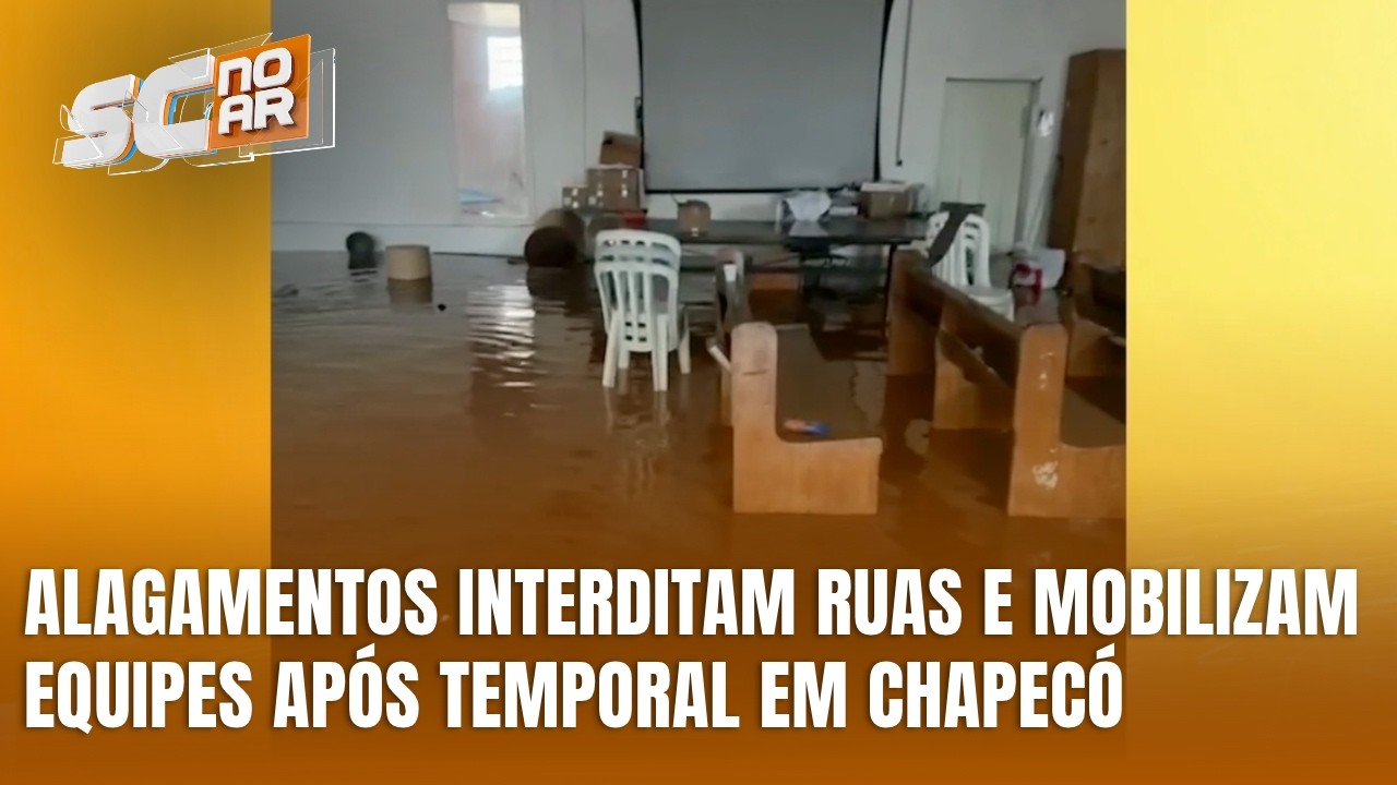 Chuva intensa provoca alagamentos e deixa estragos em Chapecó