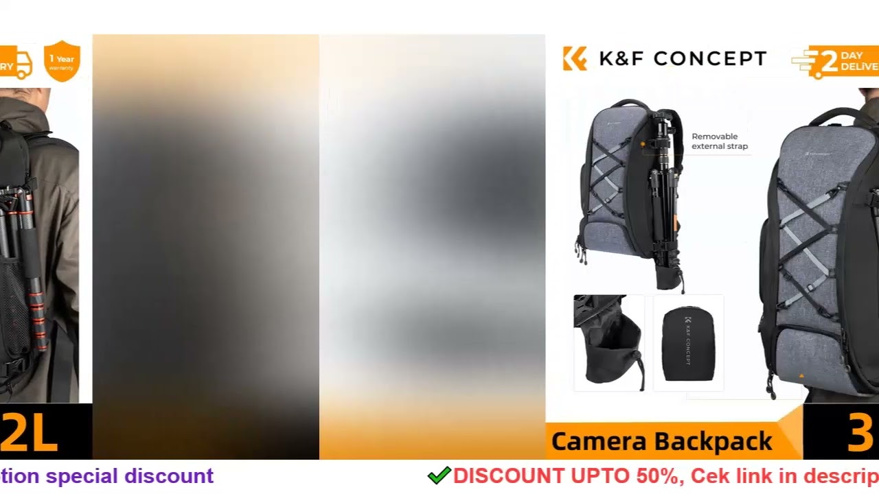 K&F Concept 32L/25L Large Camera Backpack for Canon Sony DJI DSLR/SLR Camera Bag Case 15" Laptop wit