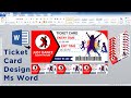 How to make Ticket Card Design ms word || Ms word Tutorial || even ticket design in ms word ||