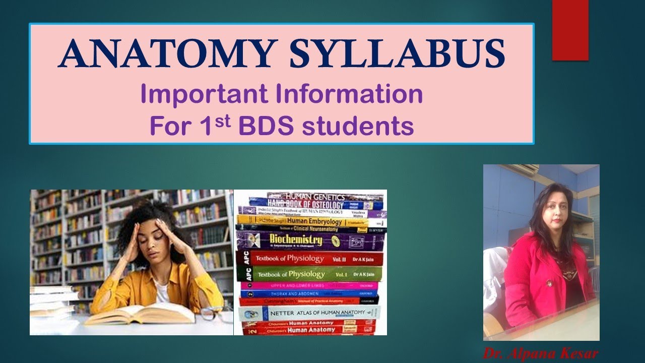 ANATOMY SYLLABUS for BDS | Important Information 1st BDS | Important topics in Anatomy for BDS