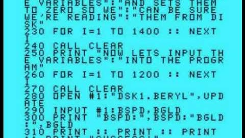 TI-99/4a Disk Access in XB