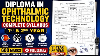 Ophthalmic Technology Diploma Course Details | Full Syllabus & Marks #ophthalmology #eyes #medico