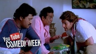 Athidi  Movie Scenes-Drinken Mahesh Babu bitting Brahmanandam & Sunil