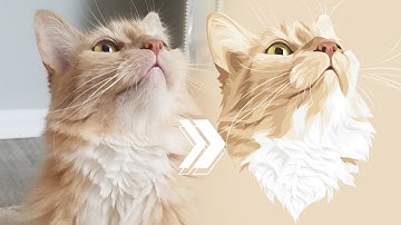 [Timelapse] Tutorial vector pet kucing warna turunan Photoshop