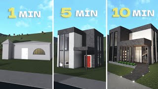 building a BLOXBURG house in 1 minute, 5 minutes and 10 minutes | roblox