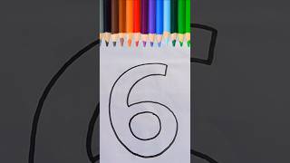 Let's colour the number 6 with watercolor # short #ytshorts  #kids art and learning #art #painting
