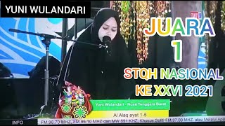 YUNI WULANDARI JUARA I  TILAWAH DEWASA PUTRI STQH NASIONAL KE XXVI 2021 DI MALUKU UTARA