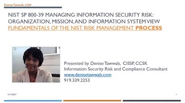 NIST 800-39: Risk Management Process Fundamentals
