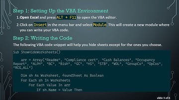 How to Hide Sheets in Excel using VBA