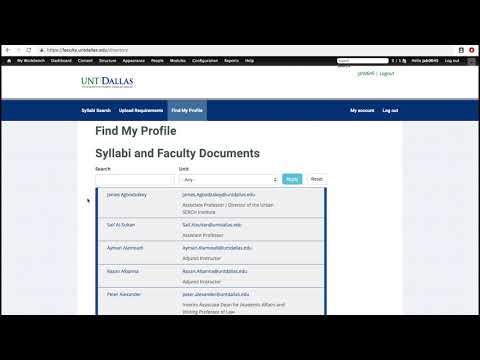 How to upload CV and Syllabi - UNT Dallas Website