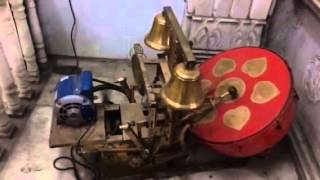 Temple Aarti with machine Ghanta and Nagara running by ele