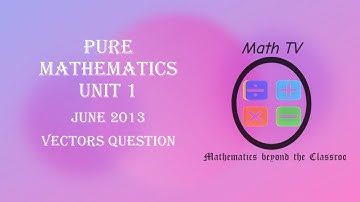 PURE MATHEMATICS JUNE 2013 UNIT 1| VECTORS QUESTION