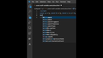 Declare Multi JavaScript variable Using const with semicolons in same line #shorts