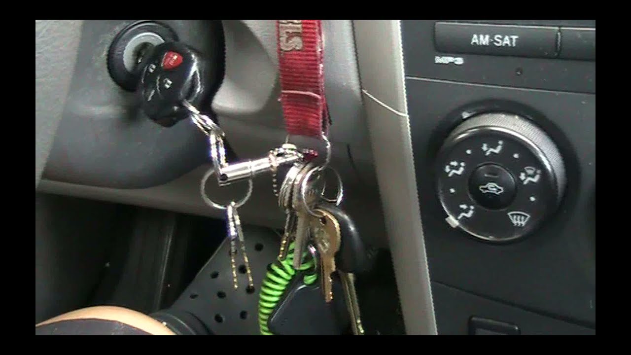 Car key ignition switch part damage caused by too many heavy keys chain