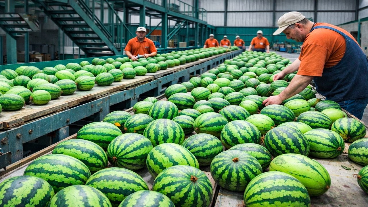 スイカのメガファーム：畑から包装までの驚くべき旅