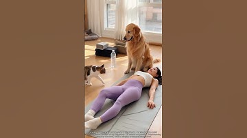 Why does she sleep during yoga? When meditation turns into hibernation!😴🧘‍♀️#shorts #funny #pets