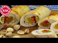 Куриные рулеты с курагой, перцем и фисташками