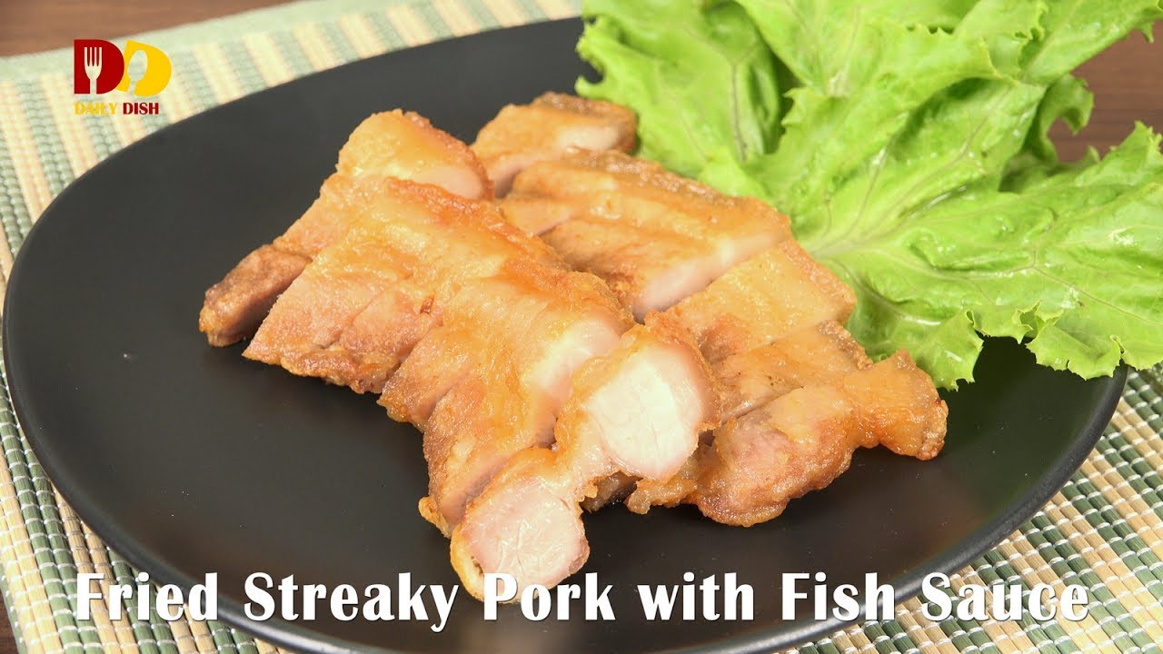 Fried Streaky Pork with Fish Sauce | Thai Food | Moo Samchan Tod Nam Pa | หมูสามชั้นทอดน้ำปลา