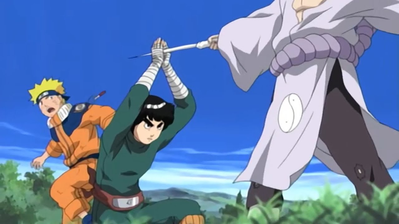 Rock Lee gets Drunk and Fights Kimimaro   Rock lee Saves Naruto   Lee Tells Naruto to go Save Sasuke