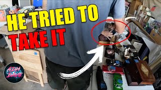 My Moms first yard sale confrontation caught on camera...